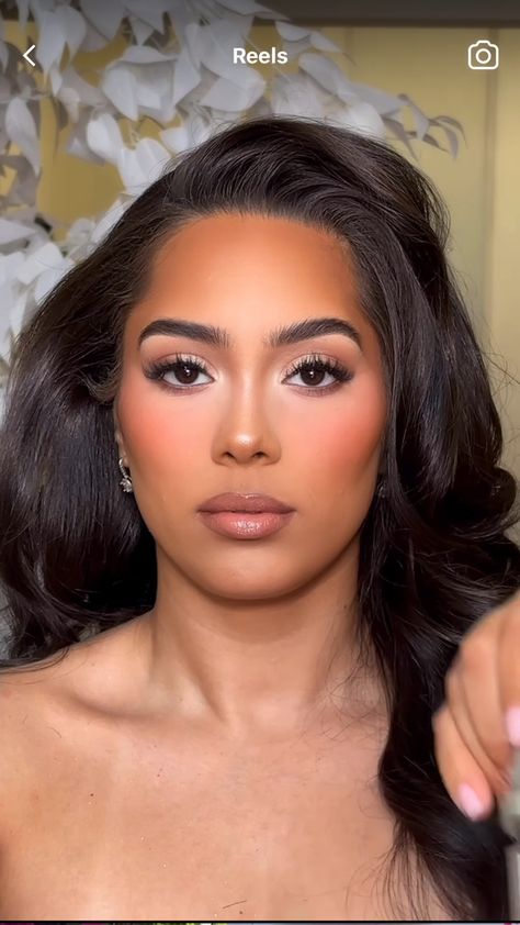 Brown Bride Makeup, Soft Glam Bridal Makeup Black Women, Bridesmaid Hair And Makeup Ideas, Full Glam Bridal Makeup, Maternity Makeup, Makeup Brown Skin, Glam Bride Makeup, Glam Wedding Makeup, Engagement Makeup