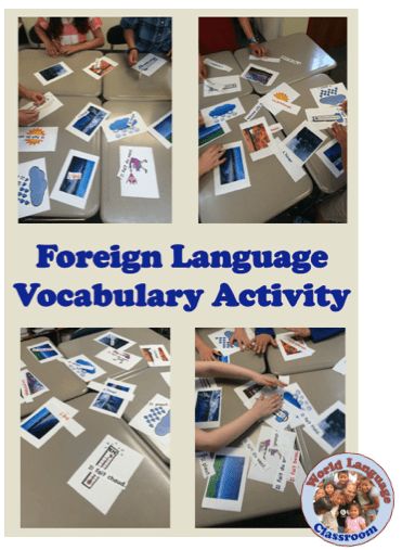 Foreign (World) Language Vocabulary Activity (French, Spanish) wlteacher.wordpress.com Spanish Vocabulary Games, Vocabulary Meaning, Vocab Activities, Spanish Sayings, Foreign Language Classroom, Vocabulary Strategies, World Language Classroom, Listening Activities, World Language