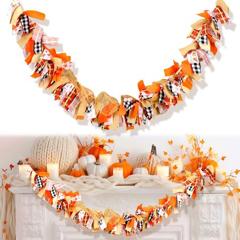 PRICES MAY VARY. Beautiful Fall Decor: the package contains 1 fall garland in 5.91ft/ 1.8 meters, can easily decorate anywhere in your home, like mantle, front door, fireplace, windows, walls and table centerpieces; The autumn garland can bring the spirit of fall and Thanksgiving, sends out the message of gratitude and warmth Vibrant Fall Decorations for Home: our fall garland for mantle is designed with fall leaves, plaid, orange fabric for pumpkins and more, add strongly fall vibe; You can tak Office Seasonal Decor, Cricut Fall Decor Cardstock Papers, Fall Cubicle Decor, Wooden Fall Decorations, Felt Thanksgiving Garland, Decorate Mantle, Homecoming Dance Decorations, Fall Fabric Garland, Thanksgiving Fabric Garland