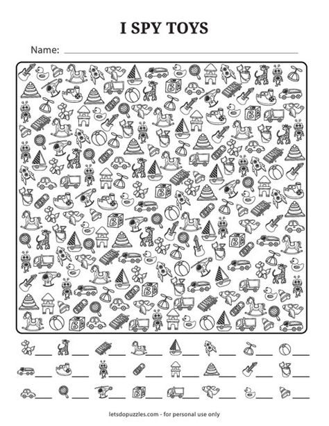 Free Printable I Spy Toys Spy Toys, Toys Coloring Pages, I Spy Printable, Spy Games For Kids, Printable Games For Kids, Different Types Of Food, I Spy Games, Spy Games, Easter Activities For Kids