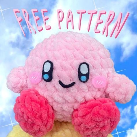 paula💖 on Instagram: "💖FREE KIRBY ON A STAR PATTERN💖 It’s been a bit since a released a new pattern so here goes this one🥰 I’ve got some more in the making so keep an eye out for them✨ Thank you for 7k+ followers on instagram, I feel immensely grateful for this community and for everyone who supports me💖 Hope you enjoy this pattern and remember that it’s also available on ribblr💜 /tags/ #crochet #amigurumi #crochetlove #amigurumilove #crochetamigurumi #crochetersofinstagram #amigurumisofin Instagram Pattern, Crochet Eyes, Crochet Animals Free Patterns, Followers On Instagram, Crochet Butterfly, Crochet Business, Crochet Design Pattern, Kawaii Crochet, Beginner Crochet Projects