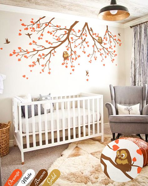 Tree Mural Kids, Tree Mural Nursery, Wall Decal Branches, Nursery Tree, Tree Wall Decals, Tree Branch Wall Decor, Sticker Inspiration, Kids Decals, Tree Branch Wall