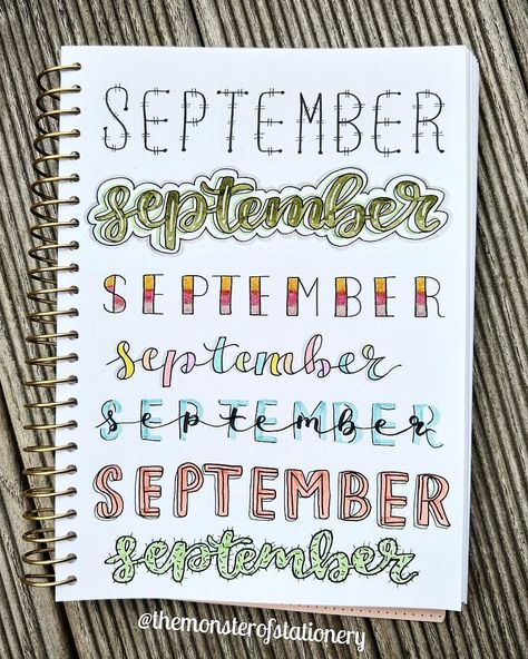 September header ideas 😊 #bulletjournal #bujo #bulletjournaltracker #bulletjournalweekly #bulletjournalspread #bulletjournaljunkies #bulletjournalideas #bulletjournaling #bulletjournallove #bulletjournaladdict #bulletjournaljunkie #bulletjournalinspiration #bulletjournalinspo #bujoinspo #bujoinspiration #bujolove #bujotracker #bujoweeklyspread #bujoideas #bujogram #bujolife #bujoweekly #bujocommunity #bujo2019 #bujodoodles #discoverbulletjournal #brushpens #wreaths #headers #banners September Header, Month Lettering, Bullet Journal Headings, September Writing, Bullet Journal Fonts, Bullet Journal Titles, Bullet Journal Headers, Header Ideas, January Bullet Journal