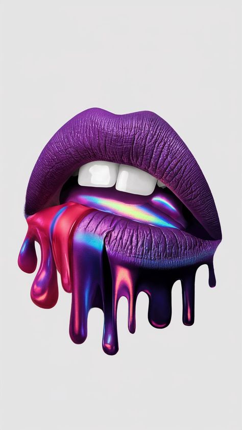 Lips Wallpaper Backgrounds, Trippy Lips Drawing, Purple Liquid Wallpaper, Swag Pictures, Lips Wallpaper, Purple Roses Wallpaper, Lips Neon Sign, Lips Illustration, Lip Artwork