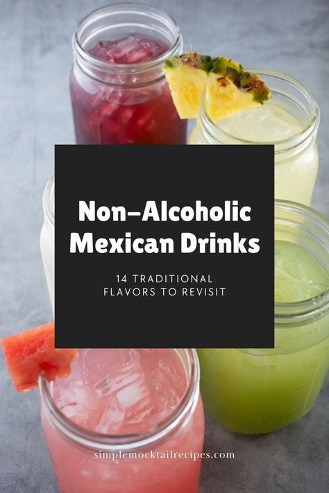 Although everyone enjoys a good margarita, a wide variety of non-alcoholic Mexican drinks are so far outside the spectrum of tequila-based citrus drinks. | Mexican Drinks Non Alcoholic | Mexican Drinks for Kids | Mexican Drinks Recipes Mexican Drinks Non Alcoholic, Simple Mocktail, Drinks Non Alcoholic, Mexican Drink Recipes, Drinks For Kids, Citrus Drinks, Easy Mocktail Recipes, Mexican Night, Mexican Drinks