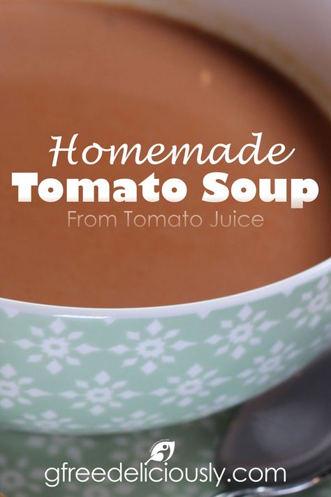 A delicious homemade creamy tomato soup made from tomato juice, baking soda, a little butter, some milk, and a little salt and pepper. Homemade Creamy Tomato Soup, Homemade Tomato Juice, Recipe Using Tomatoes, Tomato Juice Recipes, Easy Tomato Soup Recipe, Canned Tomato Juice, Homemade Tomato Soup Recipe, Homemade Tomato Soup, Cream Of Tomato