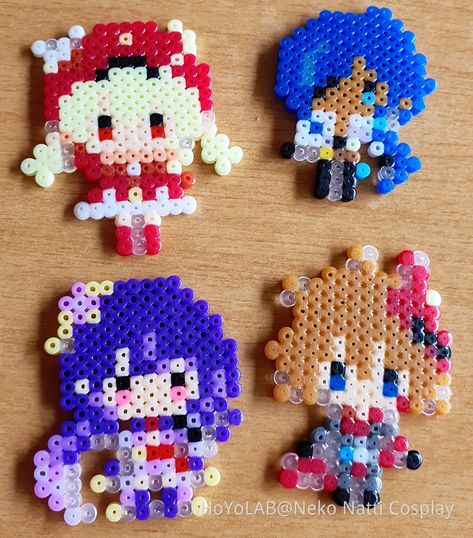 Genshin Beads Pattern, Bead Things, Melty Bead Designs, Beads Perler, Kandi Inspo, Hamma Beads Ideas, Easy Perler Bead Patterns, Perler Creations, Pixel Beads