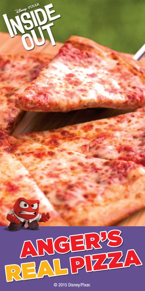 Disney Pixar Inside Out Kids Party Recipes for Anger's Real Pizza! Inside Out Movie Night Food, Inside Out Movie Night, Inside Out Movie, Disney Inspired Recipes, Disney Baking, Pixar Party, Disney Movie Night Dinner, Dinner Pizza, Disney Parties