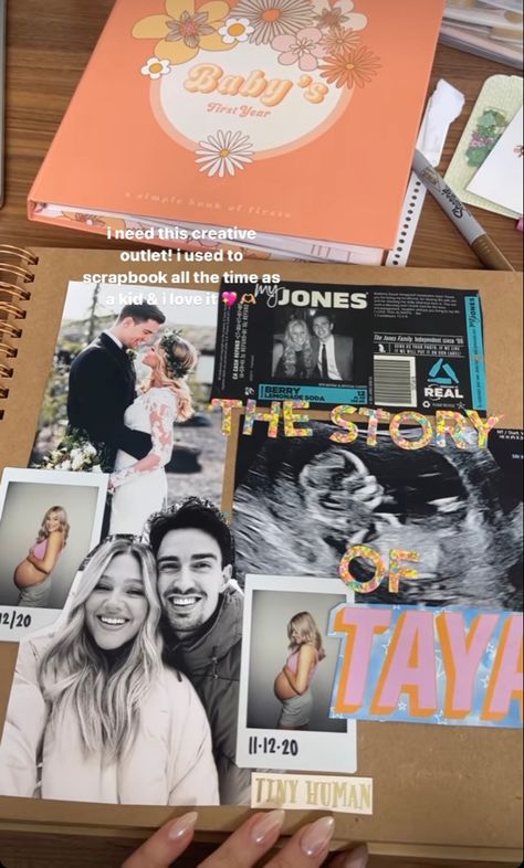 Milestone Scrapbook Ideas, Scrapbook Ideas First Year, One Year Old Scrapbook Ideas, Sonogram Scrapbook Page Ideas, Nursery Camera Placement, Poloroid Scrapbook Ideas, Pregnant Scrapbook Ideas, 1st Year Scrapbook Baby, Scrapbook For Baby Boy