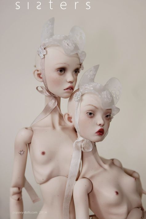 Popovy Sisters Popovy Dolls, Popovy Sisters, Sister Dolls, Sculpted Doll, Dolls Bjd, Creepy Dolls, Artist Doll, New Dolls, Pretty Dolls