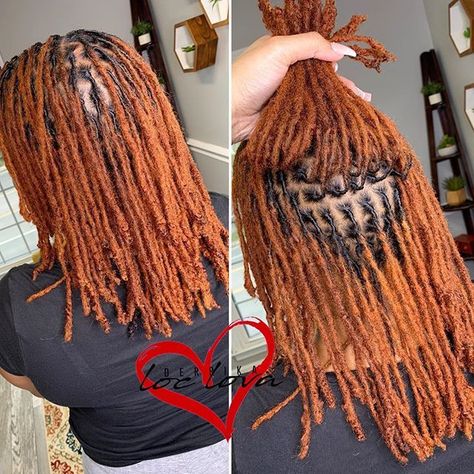 Neat colored locs Starter Dreads, Female Locs, Real Locs, Colorful Locs, Loc Twist, Ginger Locs, Colored Locs, Small Locs, Black Hair Video