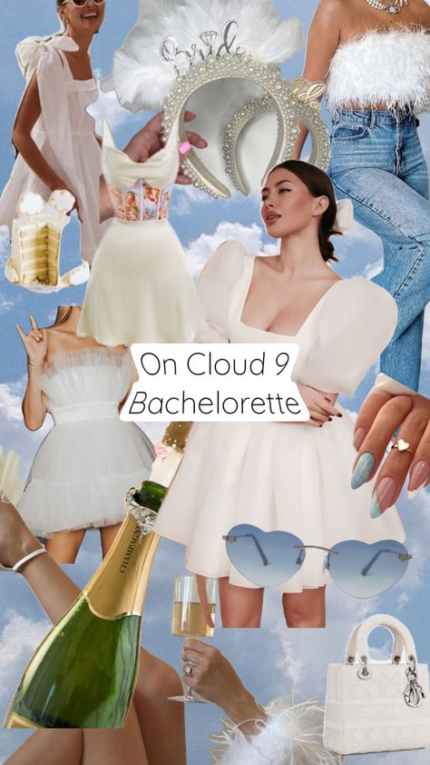 Cloud Theme, Blue Bridal Shower, Bridal Shower Outfit, Bachelorette Themes, Bachelorette Party Outfit, Bachelorette Outfits, Hens Night, Bachelorette Weekend, Bride Clothes