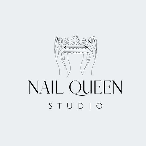 Nails Logo Design Ideas, Nails Logo Design, Nail Logos Ideas, Nail Logos, Logo Nail Art, Crown Nails, Queen Logo, Nails Photos, Nails Logo