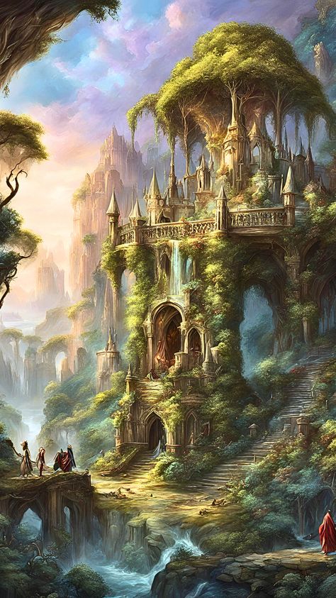 #fantasyart #fantasy Earth Castle Fantasy Art, Earth Castle, Castle Fantasy Art, Fantasy Nature, Fantasy Castle, Fantasy Setting, Fantasy Aesthetic, Art Nature, Fantasy Landscape