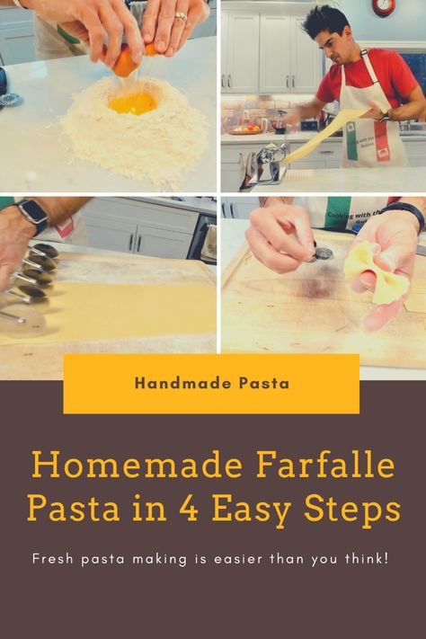 Homemade Farfalle (aka homemade bow tie pasta) is not only a beautiful pasta to make…it’s a lot of fun too! While it looks like it can be fairly complicated, it’s very straightforward and easier than you may think #freshpasta #homemadepasta #pastarecipe #pastarecipesfordinner #farfalle #bowtiepasta #dough #dinnerideas #italianfood #italianrecipe #italian #theskinnyguinea Homemade Bow Tie, Semolina Pasta Dough Recipe, Pasta Making Recipes, Homemade Pasta Recipes, Beautiful Pasta, Pasta Dough Recipes, Semolina Pasta, Make Your Own Pasta, Bow Tie Pasta