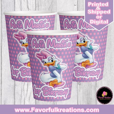 Daisy Duck Party, Duck Party, Team Snacks, Spongebob Party, Daisy Party, Donald And Daisy Duck, Duck Birthday, Troll Party, Brochure Paper