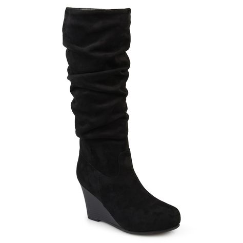 Trendy Plus Size Dresses, Womens Tall Boots, Wedges Style, Slouched Boots, Wide Calf, Womens Wedges, Journee Collection, Wedge Boots, Mid Calf Boots