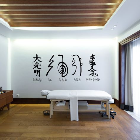 JadeDecals Healing Room Ideas, Reiki Room Ideas, Massage Room Decor, Reiki Room, Reiki Courses, Reiki Therapy, Learn Reiki, Healing Room, Reiki Healer