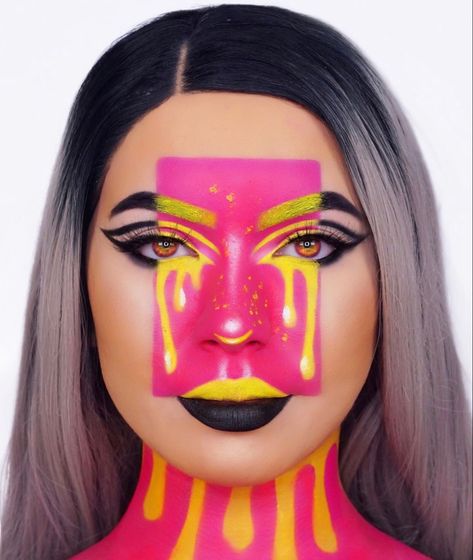 Creative Makeup Looks Colorful, Creative Face Makeup, Pop Art Makeup, Rhinestone Makeup, Creepy Halloween Makeup, Halloween Eye Makeup, Face Paint Makeup, Face Art Makeup, Pretty Makeup Looks