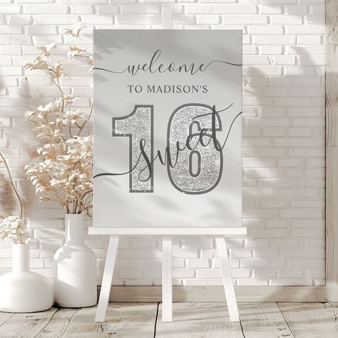 🎉✨ Celebrate in style with this personalized Sweet 16 Glitter Welcome Sign! Perfect for any Sweet 16 birthday celebration, this foam board adds a touch of glam to the party entrance! Available in several colors! Customize it with your own text and make it uniquely yours! 🎀🎂 Get yours now on Zazzle! 💖 Link in bio! . . . . #zazzlemade, #sweet16, #sweet16party, #sweet16decor, #custombirthdaydecor, #birthdaywelcome, #partywelcome, #redglitter, #sweetsixteen, #birthdaybash, #partydecor, #birthday... Sweet 16 Welcome Sign, Party Entrance, Perfect Birthday Party, 16 Birthday, Entrance Sign, Sweet 16 Parties, Party Details, Sweet 16 Birthday, Unforgettable Memories