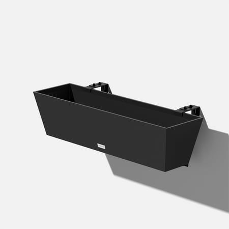 Simple and modern, the Window Box Hanging Planter is the perfect addition to any balcony, railing or deck patio. Featuring a slate finish and a clean, contemporary rectangular tapered design, the Window Box Hanging Planter is versatile  it can be hung on railings of various sizes and can also be installed to add to color and life to your windows. Molded from a patented plastic composite, all Veradek planters are extremely durable and designed to survive all seasons. Window Box planters are flexi Hanging Window Boxes, Wall Railing, Railing Planters, Rectangular Planters, Taper Design, Porch Railing, Window Planter Boxes, Plastic Windows, Plastic Planters