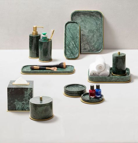 Marble Bathroom Accessories, Marble Accessories, Marble Box, Bathroom Accessories Set, Stone Accessories, Marble Vase, Spa Accessories, Marble Decor, Spa Inspiration