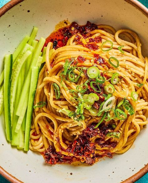 Nutty, fragrant, and soothing, Liang Mian (Chilled Sesame Noodles) is an easy and quick option for weeknight dinner. Get this recipe by Sesame Noodles, Cooking App, Healthy Plant Based Recipes, Asian Vegetables, America's Test Kitchen Recipes, Summer Dining, Vegetable Pasta, Kitchen Recipe, America's Test Kitchen