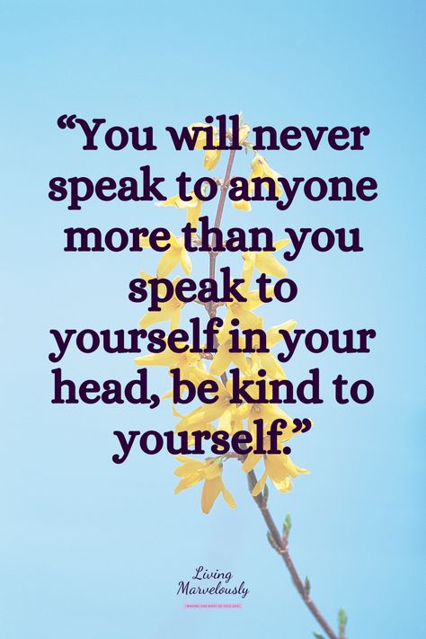 Do you listen to the way you talk to yourself? Raise your awareness of your negative self talk with these examples. Quotes and ideas on how to stop and inspire you to be more positive. #livingmarvelously Negative Self Talk Quotes, Self Talk Quotes, Counseling Quotes, Talk To Yourself, Quotes And Pictures, Quotes About Success, Inspirational Motivational Quotes, About Success, Talk Quotes