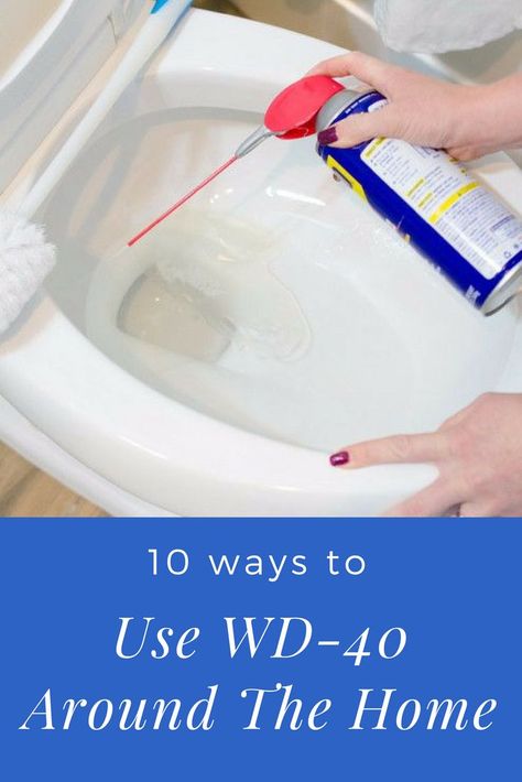 10 ways to use WD-40 around the home - I have to try #4! #6 is great for the kitchen. WD-40 Hacks for the home | Ideas for using WD-40 Toilet Cleaner Diy, For The Home Ideas, How To Paint Behind A Toilet, Wd 40 Uses, Scandinavian Eclectic, Bathtub Cleaner, Diy Home Cleaning, Diy Cleaning Hacks, Bathroom Cleaning Hacks