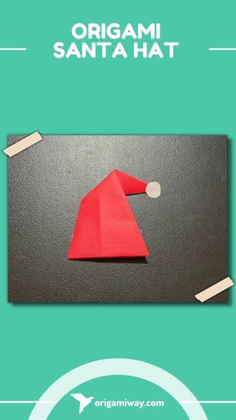 An origami bag with red white and red Origami Santa Hat, Origami Santa, How To Make Origami, Easy Origami, How To Fold, Origami Easy, Christmas Day, Santa Hat, Getting Ready