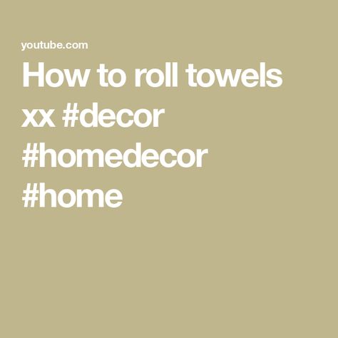 How to roll towels xx #decor #homedecor #home Folding Towels, How To Roll Towels, House Cleaning Tips, Things To Know, How To Make Wreaths, Clean House, Cleaning Hacks, Rolls