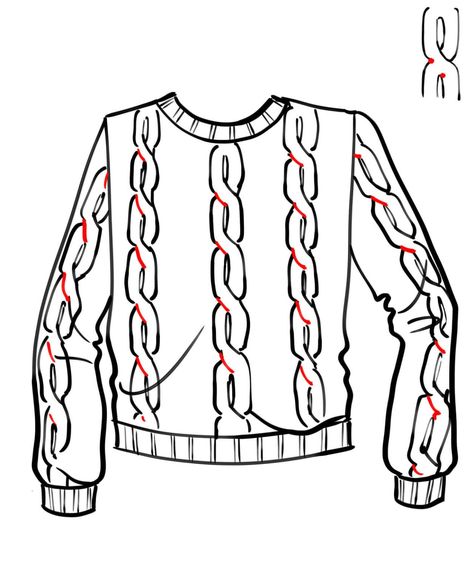 how to draw a sweater step 11 4 by Teya Bozhilova – How to draw a sweater I Draw Fashion, Woolen Clothes, Draw Fashion, Practice Drawing, Art Outfits, Clothes Pin Crafts, Dress Drawing, Knitwear Fashion, Drawing Clothes