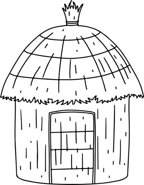 Hut House Drawing, Bahay Kubo Drawing Easy, Bahay Kubo Drawing, Big House Drawing, Hut Drawing, Palm Roof, House Plans Drawing, Psychology Project, Hut Images