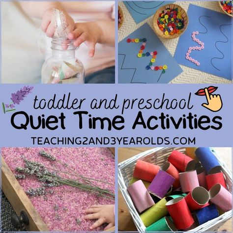 Quiet time activities are not only important for your sanity, but they are also very beneficial for toddlers and preschoolers. This is especially true if they are in the process of giving up naps and yet still need that down time. I\'ve put together a collection that is perfect for those much needed calm moments. Rest Time Activities, Quiet Time Boxes, Morning Quiet Time, Morning Activities, Quiet Time Activities, Time Planner, Busy Boxes, Quiet Activities, Calming Activities