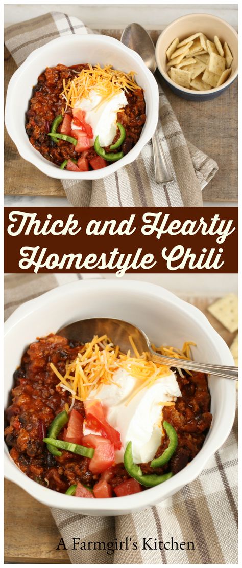 Thick And Meaty Chili, Thick Hearty Chili, Chili Recipe Thick, Thick Crockpot Chili, Thick Spicy Chili Recipe, Thick Chili Recipe Crockpot, Chili Recipe Homemade, Thick Chili Recipe, Best Beef Chili Recipe