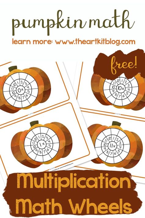 FREE! Fall Pumpkin Math Wheels: Multiplication Facts 0 - 12 Math Wheels, Math Wheel, Elementary Homeschool, Pumpkin Math, Waldorf Montessori, Multiplication Activities, Pumpkin Activities, Homeschool Elementary, Fun Pumpkins