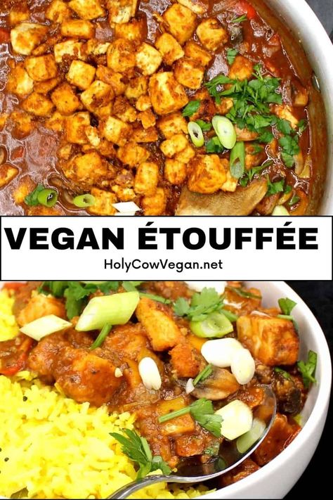 Seafood Etouffee, Vegan Cajun, Vegan Holiday, Louisiana Recipes, Holy Cow, Cajun Seasoning, Tofu Recipes, Vegan Condiments, Meatless Meals