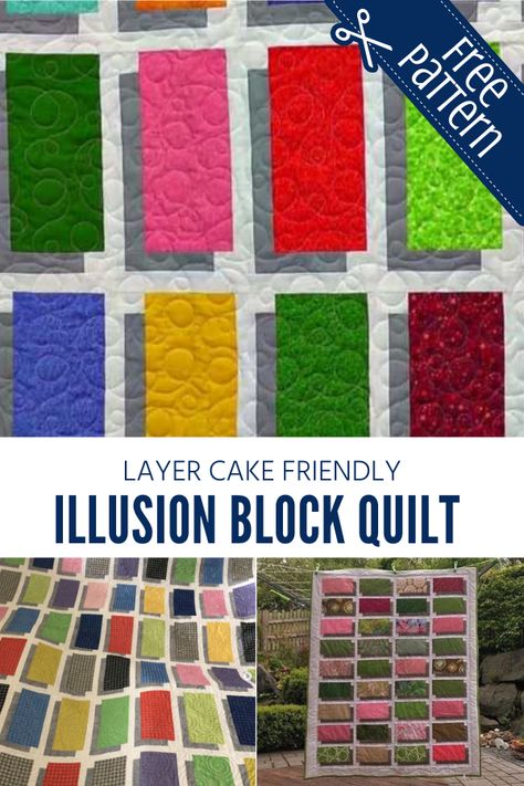 Illusion Quilt Block Video Tutorial - Sewing With Scraps Shadow Box Quilt, Wilderness Quilt, Sewing With Scraps, Optical Illusion Quilts, Quilting Designs Patterns, 3d Quilts, Block Quilt, Colorful Quilts, Modern Quilt Patterns