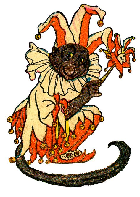 Circus Monkey, Monkey Illustration, Clown Tattoo, Creepy Drawings, Matchbox Art, Cute Animal Illustration, Vintage Graphic Design, Nature Tattoos, Children's Book Illustration