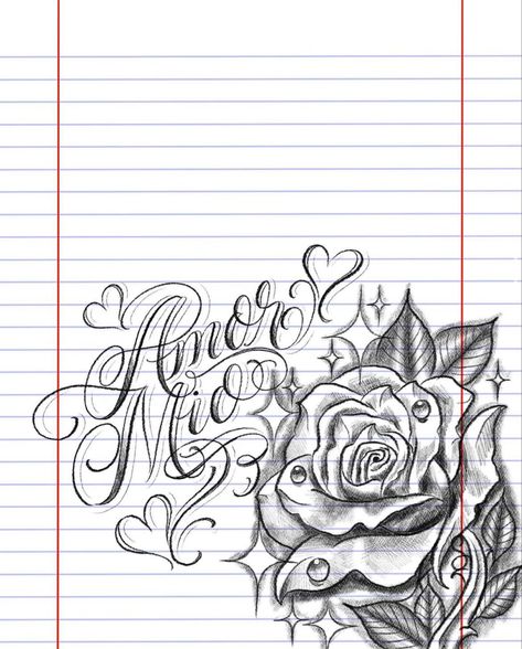 Old Skool Love Letters, Love Letter Old School, Amor Eterno Drawing, Chicano Flower Drawing, Oldies Drawings Love, Love Letter Chicano, Cute Drawings Of Love For Him, Old School Drawings Cholo Love Easy, Chicano Heart Drawing