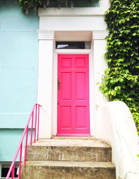 london pink door Pink Front Door, Design Darling, Makeover Tips, Be Design, Pink Door, Painted Front Doors, Front Door Colors, Pink Houses, Beautiful Doors