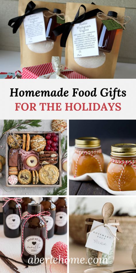 Perfect Homemade Food Gifts for the Holidays - Aberle Home Best Homemade Food Gifts, Christmas Gift Baking Ideas, Xmas Baking Gifts, Holiday Food Basket Ideas, Christmas Gift Edible, Food As Gifts For Christmas, Baked Good For Christmas Gifts, Shelf Stable Food Gifts, Homesteading Gift Basket