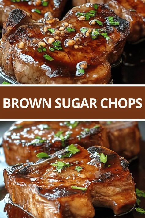 Delicious Brown Sugar Chops Pork Chop Recipes With Soy Sauce, Brown Sugar Pork Chops In The Crock Pot, Brown Sugar Pork Chop Recipes, Pork Chop Recipes Baked Bone In, Pork Ribeye Chops Recipes, Brown Sugar Pork Chops In Oven, Brown Sugar Glazed Pork Chops, Honey Pork Chops, Oven Pork Chops