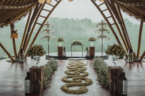 The Kayon Jungle Resort Ubud Forest View Chapel - Bali Moon Wedding Wedding In Bali Indonesia, Manifest Wedding, Ubud Wedding, Bali Wedding Ideas, Philippines Resort, Kayon Jungle Resort, Bali Wedding Dress, Flower Aisle, Wedding Bali