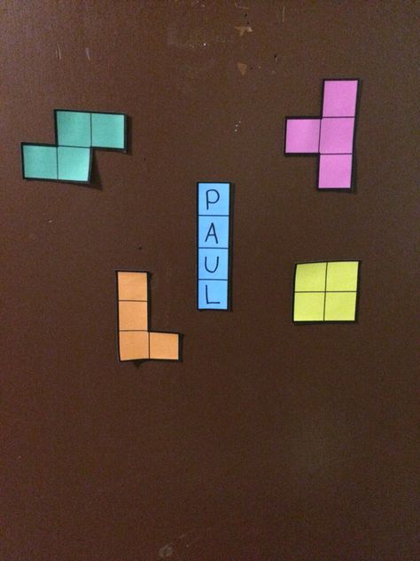 Tetris door tag. Dorm Themes, Ra Themes, Door Tag, Door Tags, Fall 2016, Diy Wedding, Fall Wedding, Party Ideas, Autumn Wedding