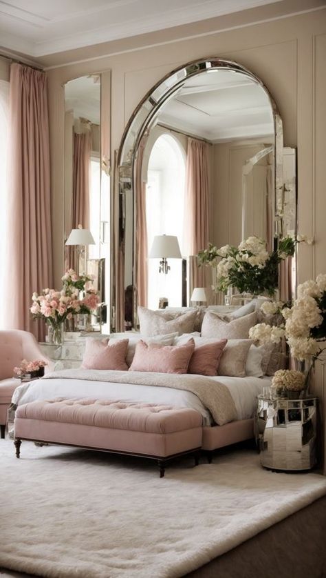 Feminine Bedroom Design, Feminine Bedroom Decor, Cozy Baby Room, Chateaux Interiors, Girly Apartments, Feminine Bedroom, Creative Bedroom, Classic Bedroom, Room Makeover Bedroom