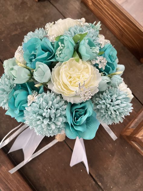 Teal Flower Bouquets, Aqua Bouquet, Hoco Bouquet, Hoco Flowers, Teal Bouquet, Turquoise Bouquet, Prom Flowers Bouquet, Hoco 2024, Happy Birthday Clip