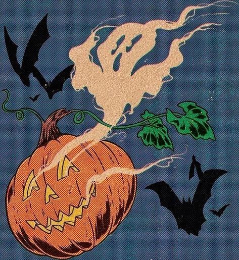 Retro Halloween Background, Vintage Autumn Illustration, Vintage Ghost Illustration, Retro Halloween Widgets, Vintage Halloween Pumpkin Art, Retro Ghost Wallpaper, Retro Ghost Art, Vintage Halloween Art, Retro Horror