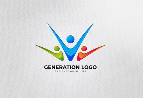 Vector premium three color culture gener... | Premium Vector #Freepik #vector #logo-travel #logo #logo-templates #brand-logo Next Generation Logo, Logo Travel, Travel Logo, Logo Design Template, Three Color, Next Generation, Logo Templates, Vector Logo, Culture Art