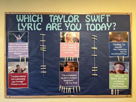 College Library Bulletin Board Ideas, Engaging Bulletin Board, Interactive Dorm Bulletin Boards, Dorm Hall Bulletin Boards, Staff Break Room Ideas Bulletin Boards, Meet Your Ras Bulletin Board, Interactive Staff Bulletin Boards, Whats Happening Bulletin Board Ideas, Ra Bulletin Boards Taylor Swift